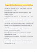 Surgical ICU Exam Questions and Answers 100&percnt; Pass