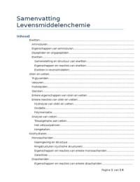 Samenvatting levensmiddelenchemie 