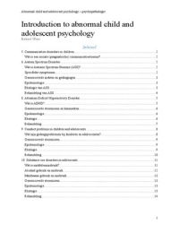 Samenvatting abnormal child and adolescent psychology