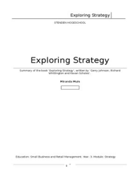 Samenvatting boek 'Exploring Strategy'. 
