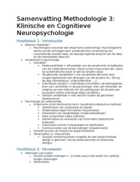 Samenvatting Boek Methodologie 3 Klinische en Cognitieve Neuropsychologie