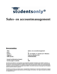 Samenvatting Sales- en accountmanagement 