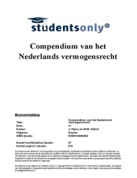 Samenvatting Compendium van het Nederlands vermogensrecht