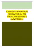 ATI COMPREHENSIVE EXIT EXAM ( BRAND NEW VERSION) -WITH NGN- 180 QUESTIONS & CORRECT ANSWERS 2024