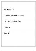 &lpar;UMGC&rpar; NURS 350 Global Health Issues Final Exam Guide Q & A 2024