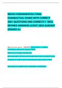 NR224 FUNDAMENTALS FINAL EXAM&lpar;ACTUAL EXAM&rpar; WITH CORRECT 100&plus; QUESTIONS AND CORRECTLY  WELL DEFINED ANSWERS LATEST 2024 ALREADY GRADED A&plus;   
