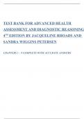  TEST BANK FOR ADVANCED HEALTH ASSESSMENT AND DIAGNOSTIC REASONING 4TH EDITION BY JACQUELINE RHOADS AND SANDRA WIGGINS PETERSEN   CHAPTERS 1 – 9 COMPLETE WITH ACCURATE ANSWERS 