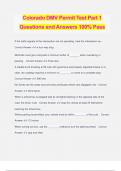 Colorado DMV Permit Test Part 1 Questions and Answers 100&percnt; Pass