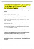MPOETC STATE CERTIFICATION STUDY QUESTIONS WITH GUARANTEED CORRECT ANSWERS