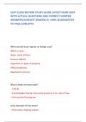 CLFP-CLASS REVIEW STUDY GUIDE LATEST EXAM 2024 WITH ACTUAL QUESTIONS AND CORRECT VERIFIED ANSWERS&sol;ALREADY GRADED A&plus; 100&percnt; GUARANTEED TO PASS CONCEPTS