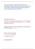 WGU D313 ANATOMY AND PHYSIOLOGY OBJECTIVE ASSESSMENT EXAM LATEST 2024 WITH ACTUAL QUESTIONS AND CORRECT VERIFIED ANSWERS&sol;ALREADY GRADED A&plus; 100&percnt; GUARANTEED TO PASS CONCEPTS