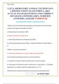 LAT &lpar;LABORATORY ANIMAL TECHNICIAN&rpar; CERTIFICATION EXAM FORM A&comma; B&C ACTUAL EXAM QUESTIONS AND CORRECT DETAILED ANSWERS &lpar;100&percnt;- VERIFIED ANSWERS&rpar; AGRADE COMPLETE&period;