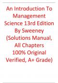 Solutions Manual For An Introduction To Management Science  13th Edition By  Anderson&comma; Sweeney&comma; Williams&comma; Martin
