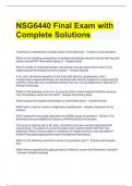 NSG6440 Final Exam with Complete Solutions