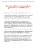 Forensics and Network Intrusion Exam Questions With Verified Solutions&period;