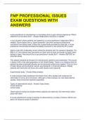 FNP PROFESSIONAL ISSUES EXAM QUESTIONS WITH ANSWERS 