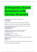 Orthopedics Exam Questions with Correct Answers 