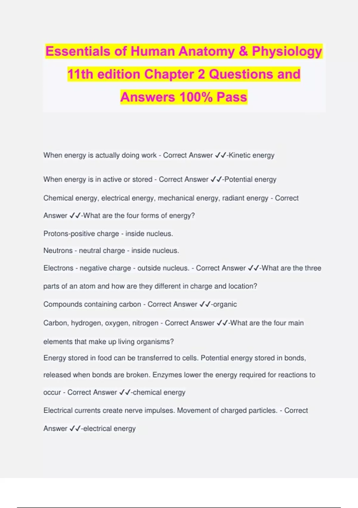 ESSENTIALS OF ANATOMY AND PHYSIOLOGY 11TH EDITION PDF visual data 2