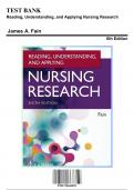 Test Bank for Reading&comma; Understanding&comma; and Applying Nursing Research&comma; 6th Edition by Fain&comma; 9781719641821&comma; Covering Chapters 1-15 &vert; Includes Rationales