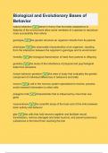 Biological and Evolutionary Bases of Behavior