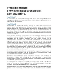 Praktijkgerichte Ontwikkelingspsychologie Hfst 1, 2, 4, 6-8, 11-14, 17