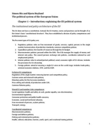 Samenvatting Policy and Governance - Hix & Hoyland