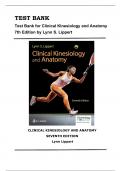 Test Bank Clinical Kinesiology and Anatomy 7th Edition Lynn Lippert. Isbn. 9781719644525 (CHAPTERS 1-21).