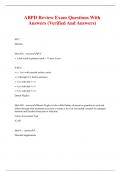 ABPD Review Exam Questions With Answers &lpar;Verified And Answers&rpar;