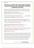 RBT Exam LATEST 2023-2024 EXAM 120 REAL EXAM QUESTIONS AND ANSWERS &lpar;VERIFIED ANSWERS&rpar; AGRADE