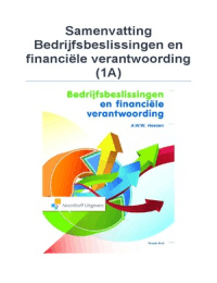 Samenvatting Bedrijfsbeslissingen en financiële verantwoording (Bedrijfseconomie 1A)