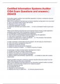 Certified Information Systems Auditor CISA Exam Questions and answers &vert; 2024&sol;25