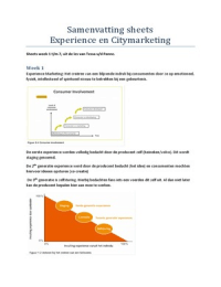 Experience en Citymarketing samenvatting sheets