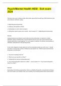 Psych&sol;Mental Health HESI   Exit exam 2024 