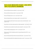 NUCLEAR MEDICINE EXAM 1 2024 WITH 100&percnt; ACCURATE ANSWERS
