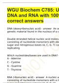WGU Biochem C785: Unit 4 DNA and RNA with 100% correct answers