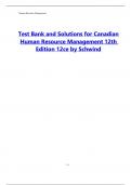 Test Bank for Canadian Human Resource Management&comma; 12th Edition by Hermann Schwind