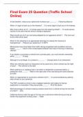 Final Exam 25 Question &lpar;Traffic School Online&rpar;