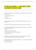  CCSS SLS EXAM 2 -  2024 WITH 100% ACCURATE SOLUTIONS
