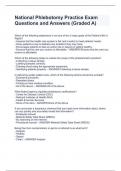 National Phlebotomy Practice Exam Questions and Answers &lpar;Graded A&rpar;