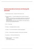 Dental Jurisprudence Summary and Study guide  2024&sol;2025