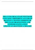 NHA CCMA REAL EXAM TEST BANK CONTAINS 3 DIFFERENT ACCURATE RECENTLY TESTED VERSIONS OF THE EXAM 180 QUESTIONS AND ANSWERS EACH LATEST UPDATE GUARANTEED A 2024-2025 