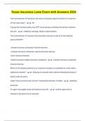Texas Insurance Laws Exam with Answers 2024