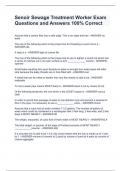 Senoir Sewage Treatment Worker Exam Questions and Answers 100&percnt; Correct 