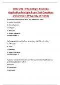 BIOD 201 (Entomology) Pesticide Application Multiple Exam Test Questions  and Answers University of Florida