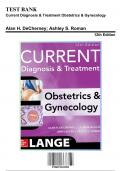 Test Bank for Current Diagnosis and Treatment Obstetrics and Gyxnecology, 12th Edition by Alan, 9780071833905, Covering Chapters 1-60 | Includes Rationales