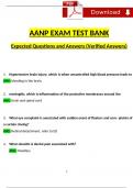 AANP Exam Test Bank 400+ Test Questions and Answers (2024 / 2025) (Verified Answers)