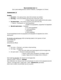 Macronutrienen blok 1.2 (Anatomie, Voedingsleer, Chemie)