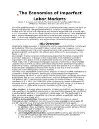 The Economics of Imperfect Labor Markets