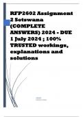 RFP2602 Assignment 2 Setswana (COMPLETE ANSWERS) 2024 - DUE 1 July 2024 ; 100% TRUSTED workings, explanations and solutions.