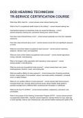 DOD HEARING TECHNICIAN TR-SERVICE CERTIFICATION COURSE&period;